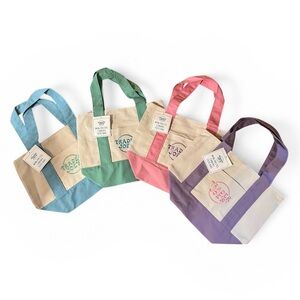 Trader Joe’s Mini Pastel Canvas Tote Bags - Set of 4 - NWT
